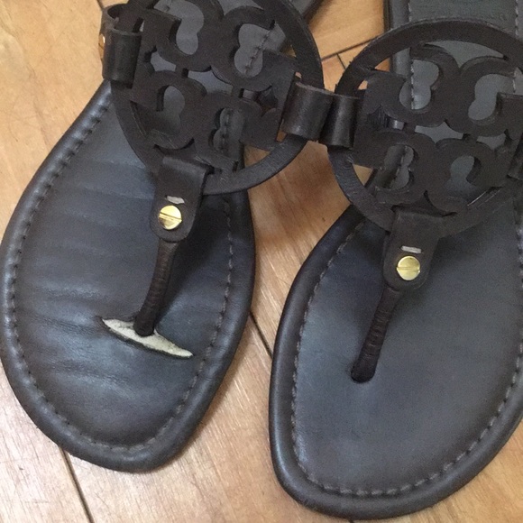 Tory Burch Chocolate Brown Miller Sandals size 7 - Picture 2 of 6